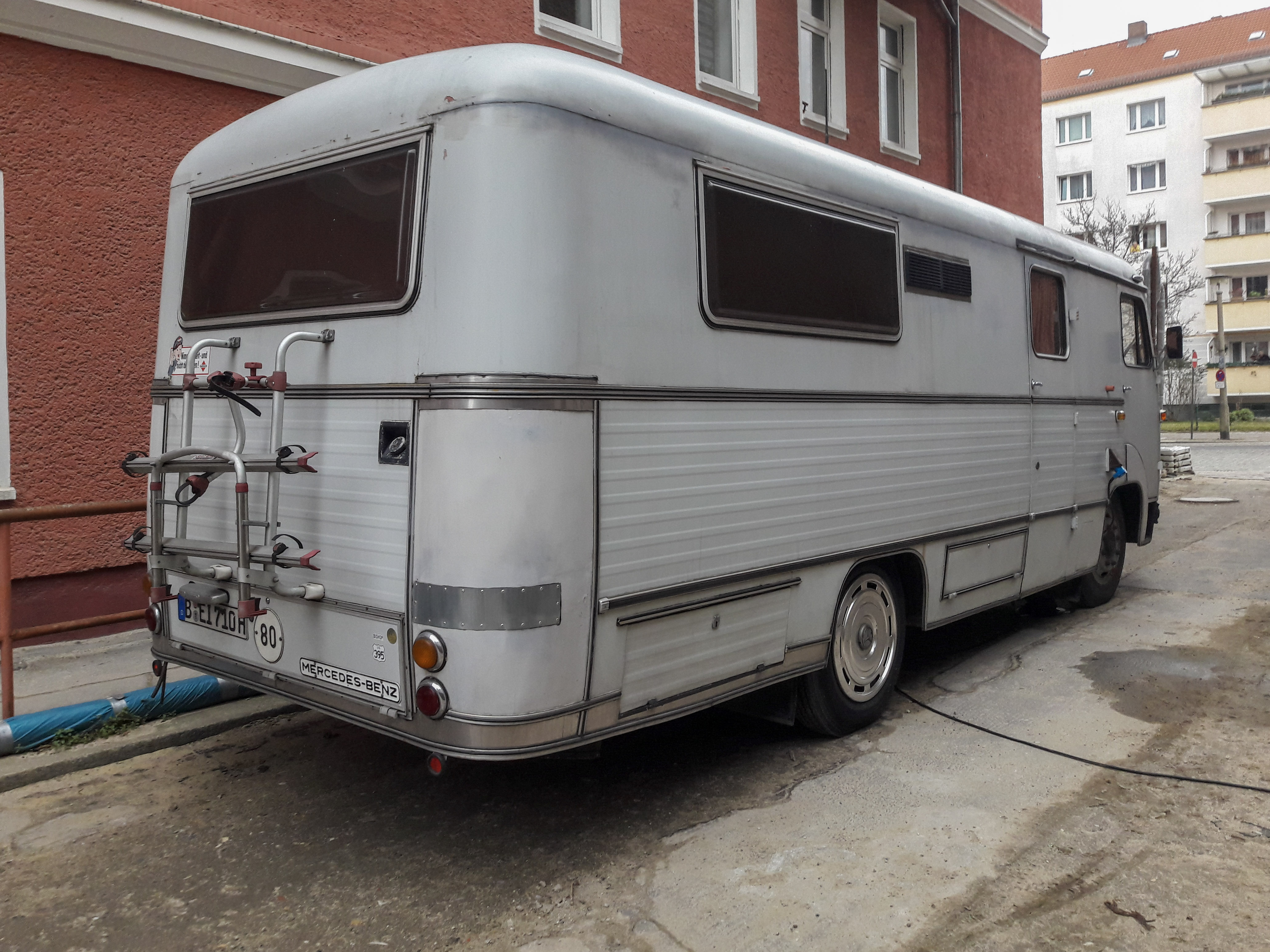Mercedes-Benz-based motorhome parked outdoors